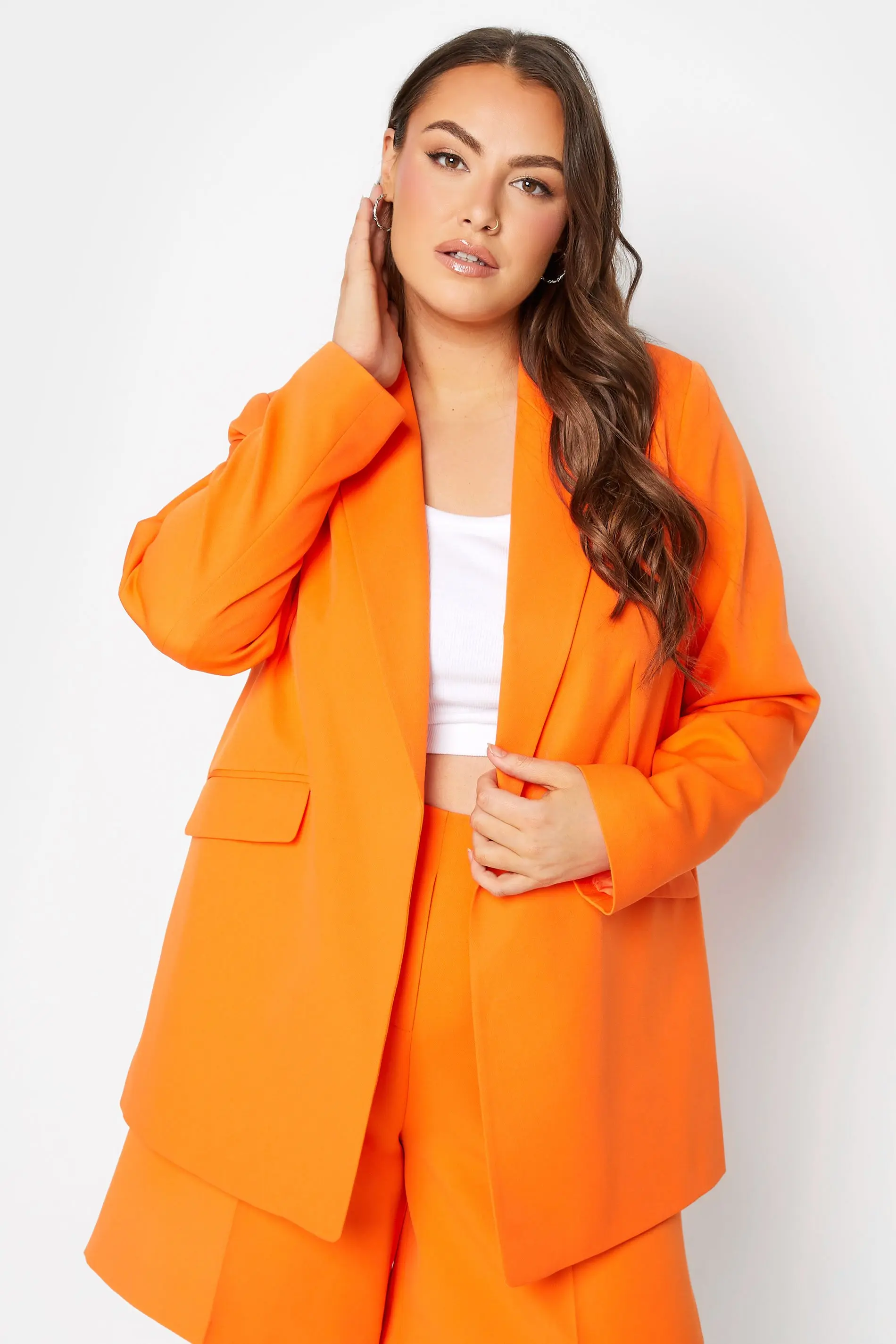 Yours Curve Orange Tailored Blazer Women s Curve Plus Size Yours