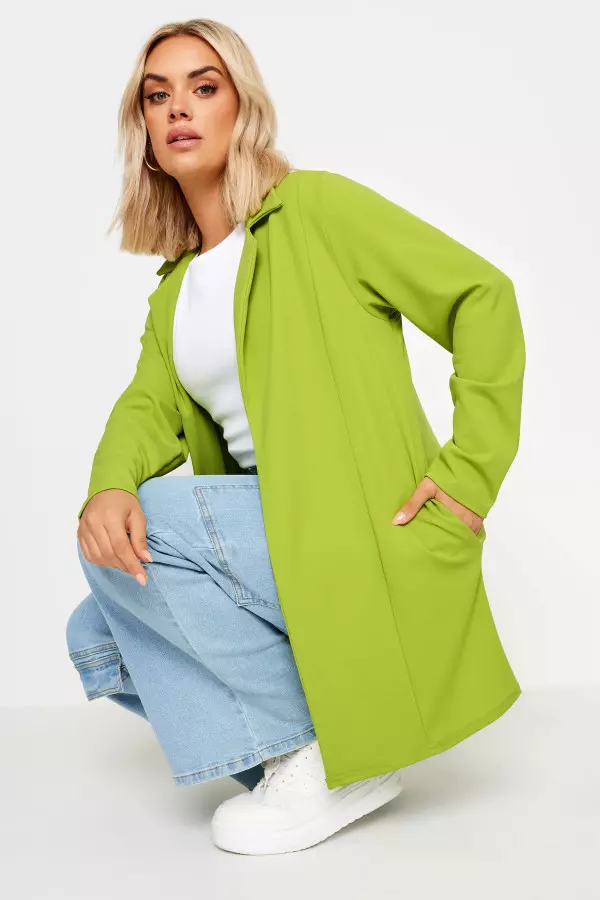 Yours Curve Green Scuba Blazer, Women's Curve & Plus Size, Yours