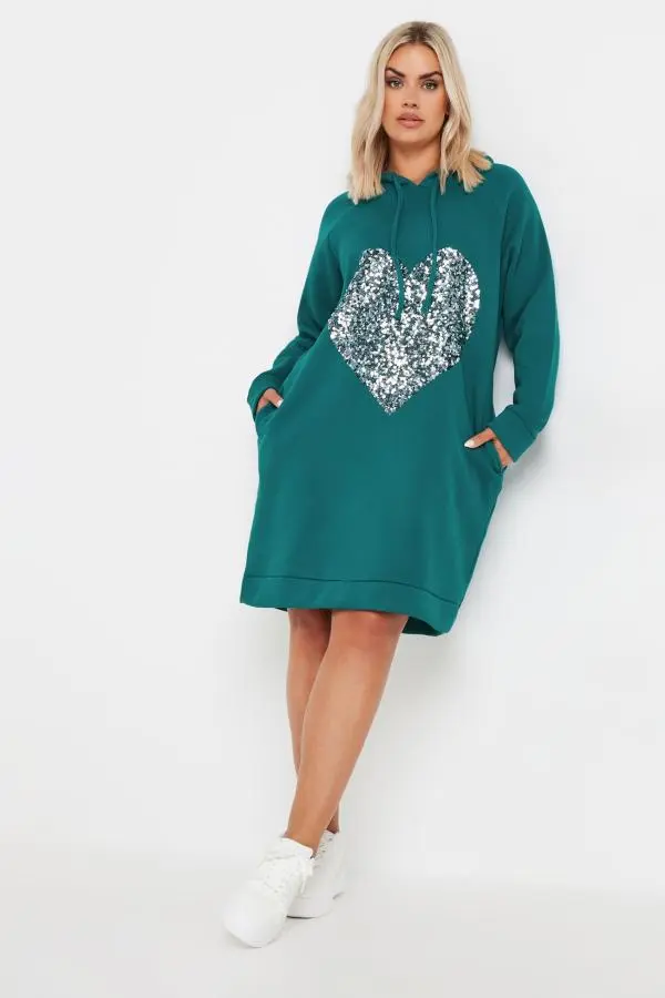 Green hoodie dress hotsell
