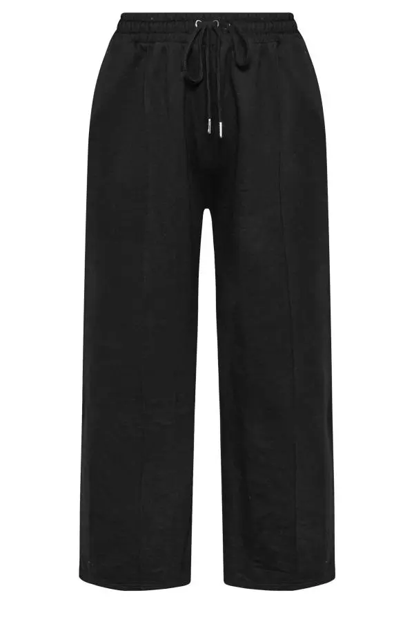 Yours Curve Black Wide Leg Joggers, Women's Curve & Plus Size, Yours