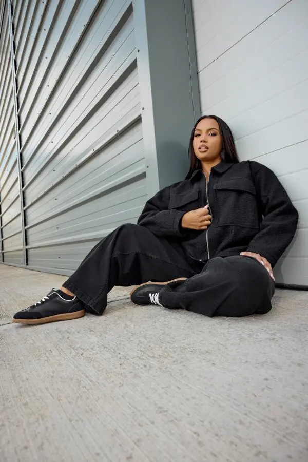 Yours Curve Black Cropped Boucle Jacket, Women's Curve & Plus Size, Yours