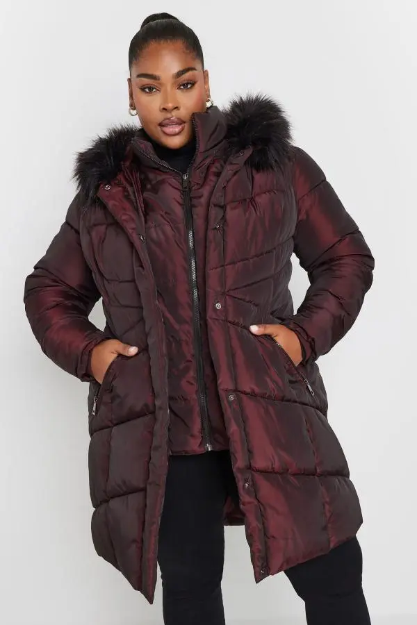 Women's padded coat faux fur hood best sale