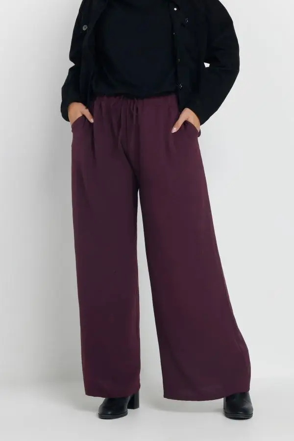 Yours Curve Purple Wide Leg Trousers, Women's Curve & Plus Size, Yours
