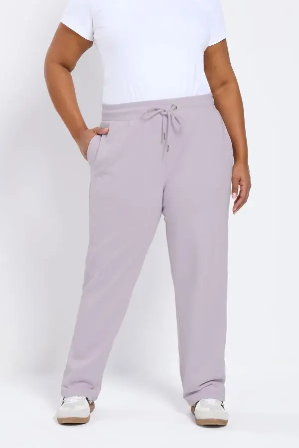 Yours Plus Size Purple Tie Waist Joggers Size 30-32