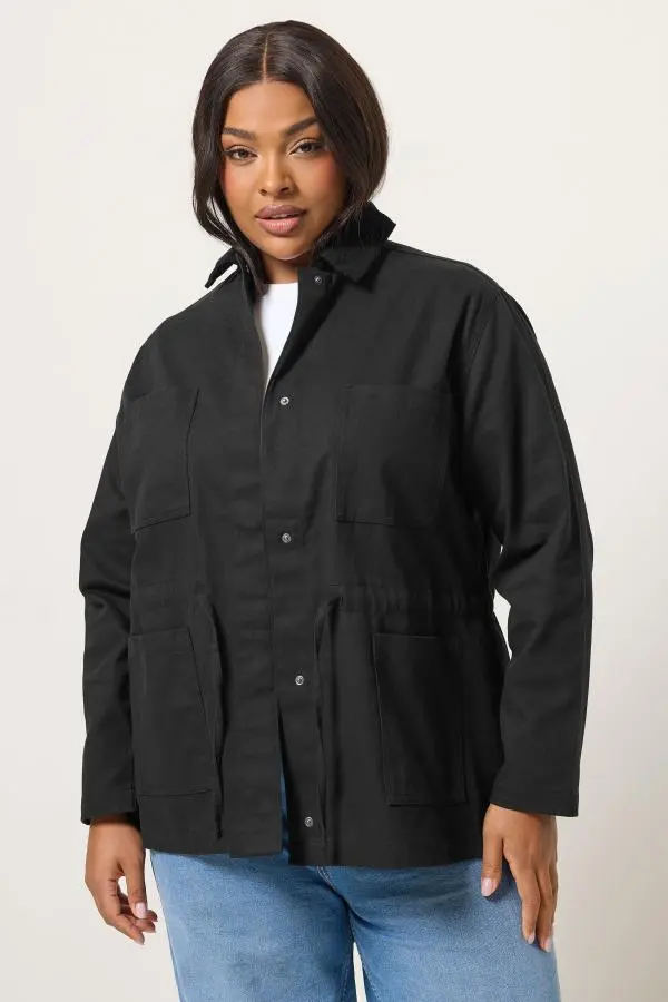 Yours Plus Size Black Carpenter Jacket Size 30-32
