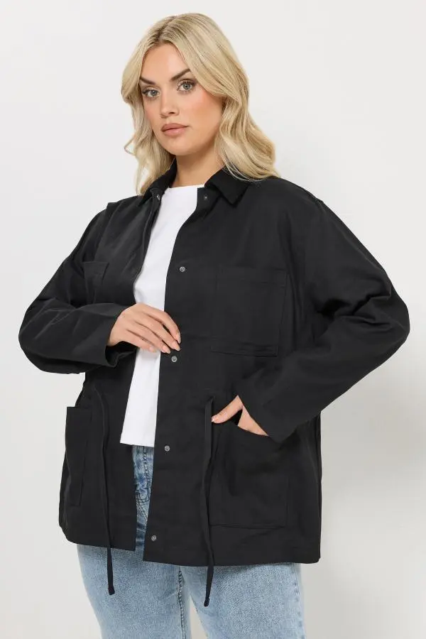 Yours Plus Size Black Carpenter Jacket Size 30-32