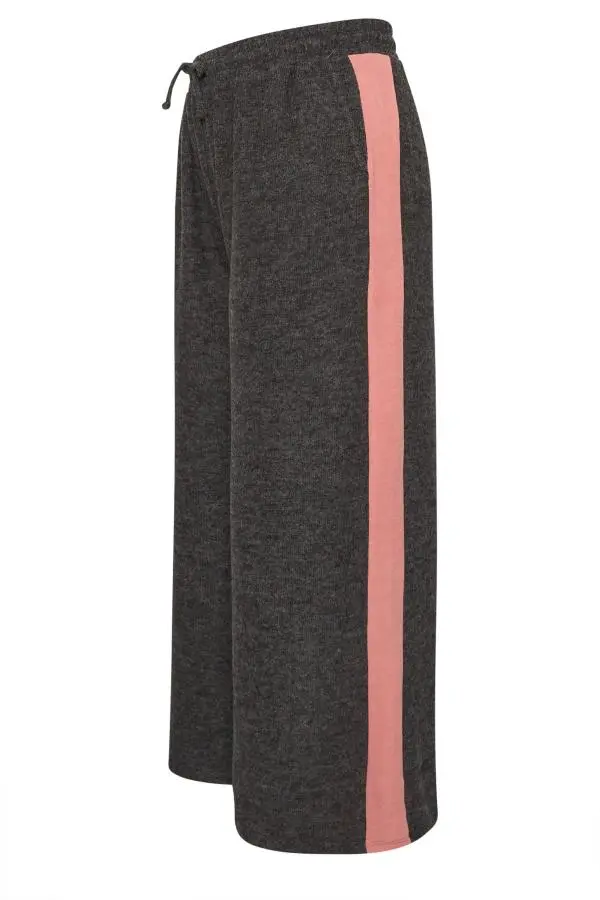 Yours Plus Size Grey Side Stripe Trousers Size 30-32