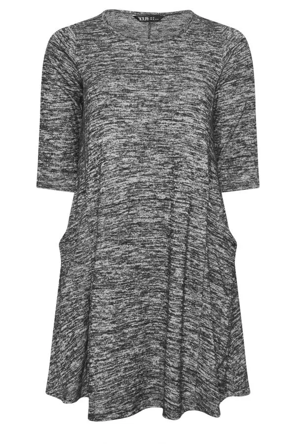 Yours Plus Size Grey Drape Pocket Dress Size 26-28