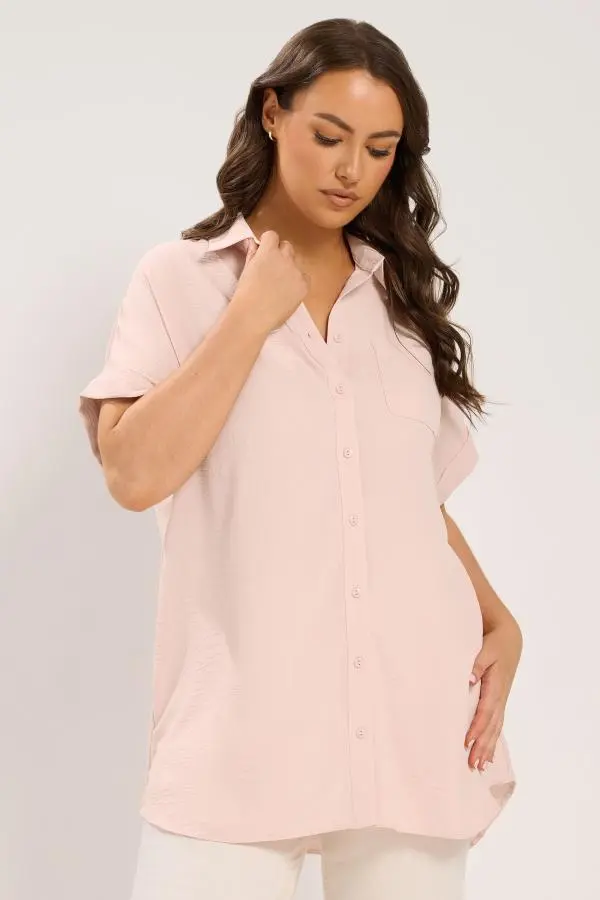 Yours Plus Size Pink Grown On Sleeve Shirt Size 12