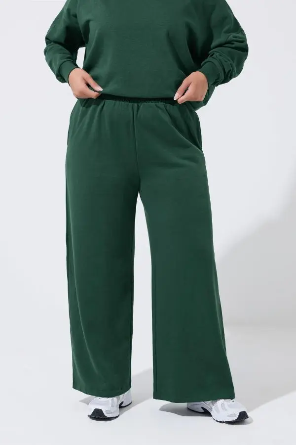 Limited Collection Plus Size Forest Green Wide Leg Joggers Size 22-24