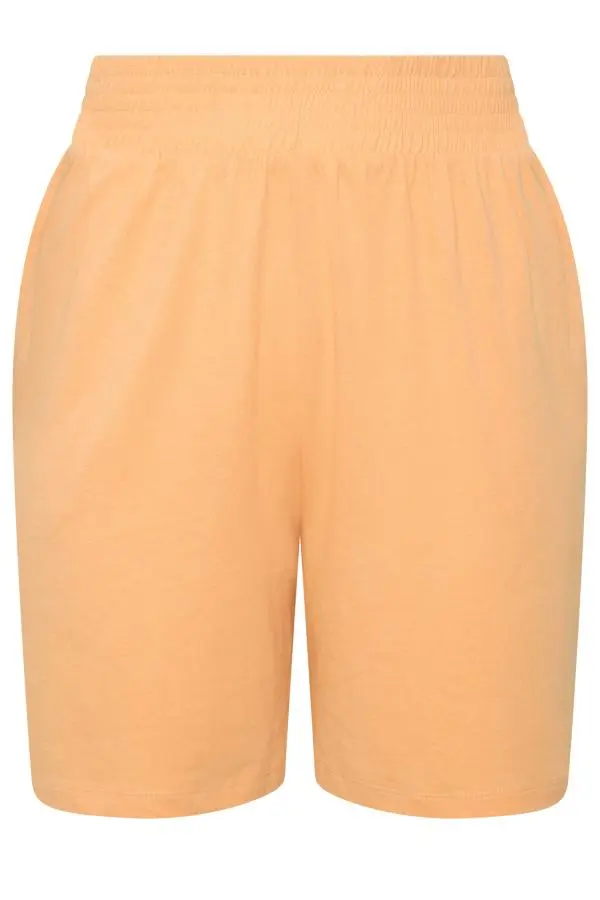 Yours Plus Size Orange Shirred Waist Shorts Size 26-28