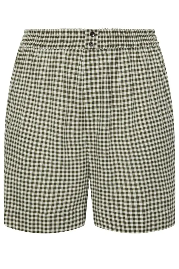Yours Plus Size Brown Gingham Shorts Size 20