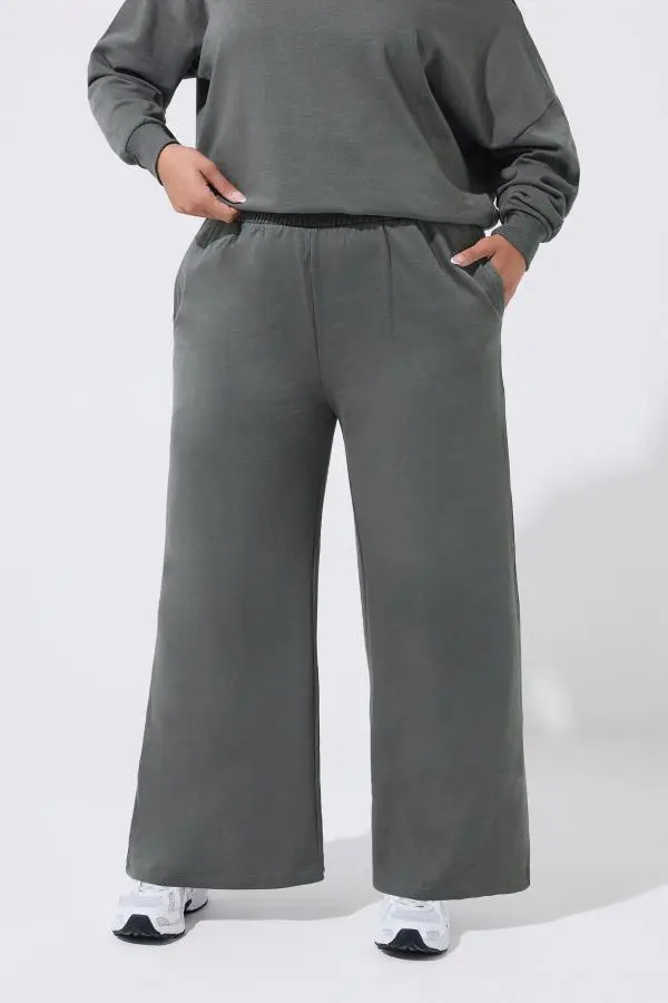 Limited Collection Plus Size Grey Wide Leg Joggers Size 18