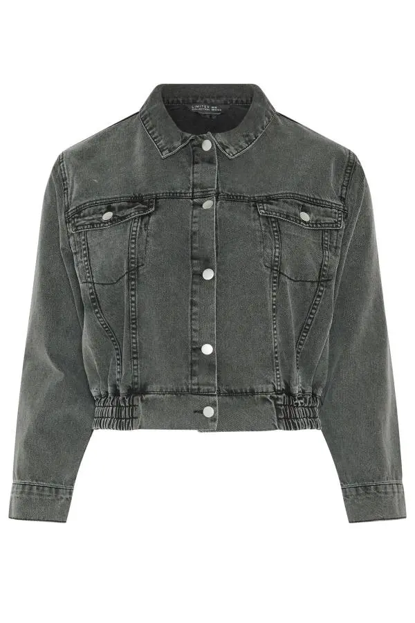 Limited Collection Plus Size Grey Denim Jacket Size 10