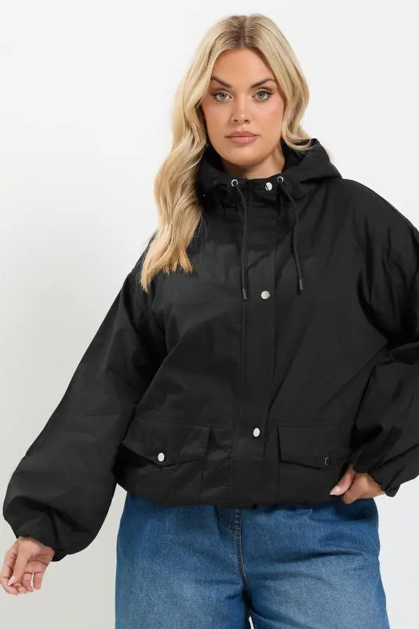 Yours Plus Size Black Utility Cotton Jacket Size 22-24