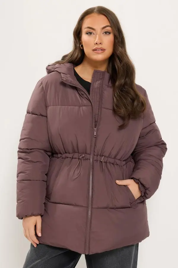 Yours Plus Size Pink Short Padded Jacket Size 16