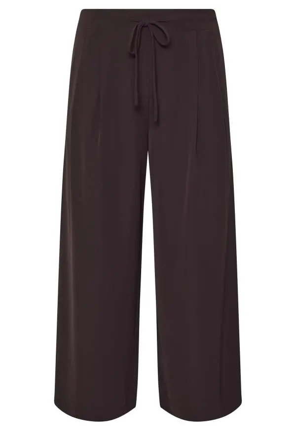 Yours Plus Size Chocolate Brown Pleated Trousers Size 16
