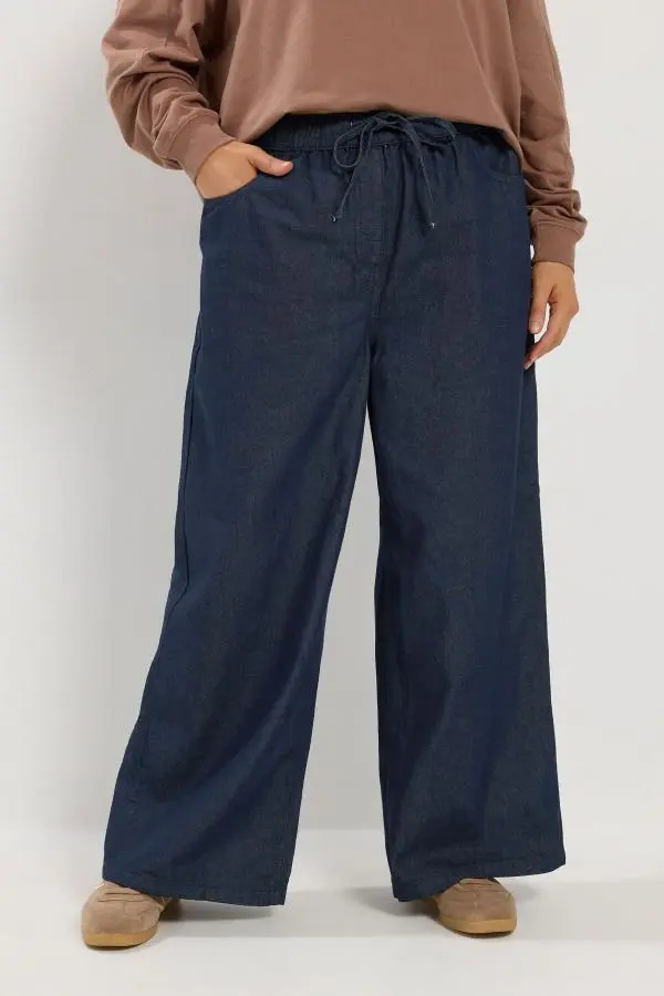 Yours Plus Size Indigo Blue Pull On Jeans Size Short > 12