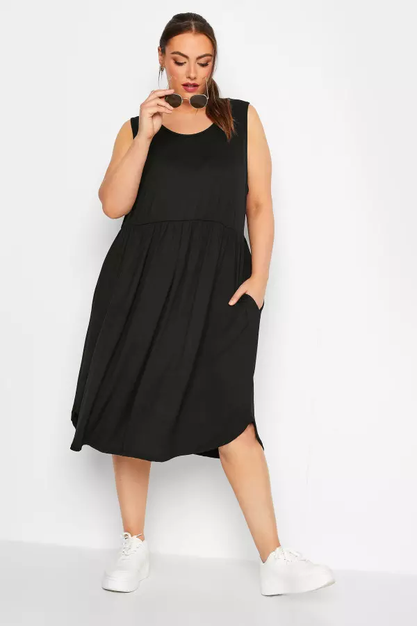 Limited Collection Curve Black Pocket Tunic Dress, Women's Curve & Plus Size, Limited Collection