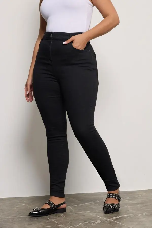 Yours Plus Size Black Skinny Stretch Ava Jeans Size Regular > 14