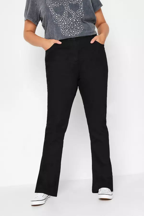 Yours Curve Black Bootcut Fit Isla Stretch Jeans, Women's Curve & Plus Size, Yours