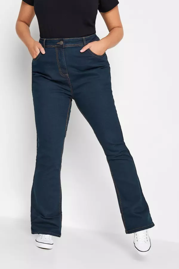 Yours Curve Indigo Blue Bootcut Fit Isla Stretch Jeans, Women's Curve & Plus Size, Yours