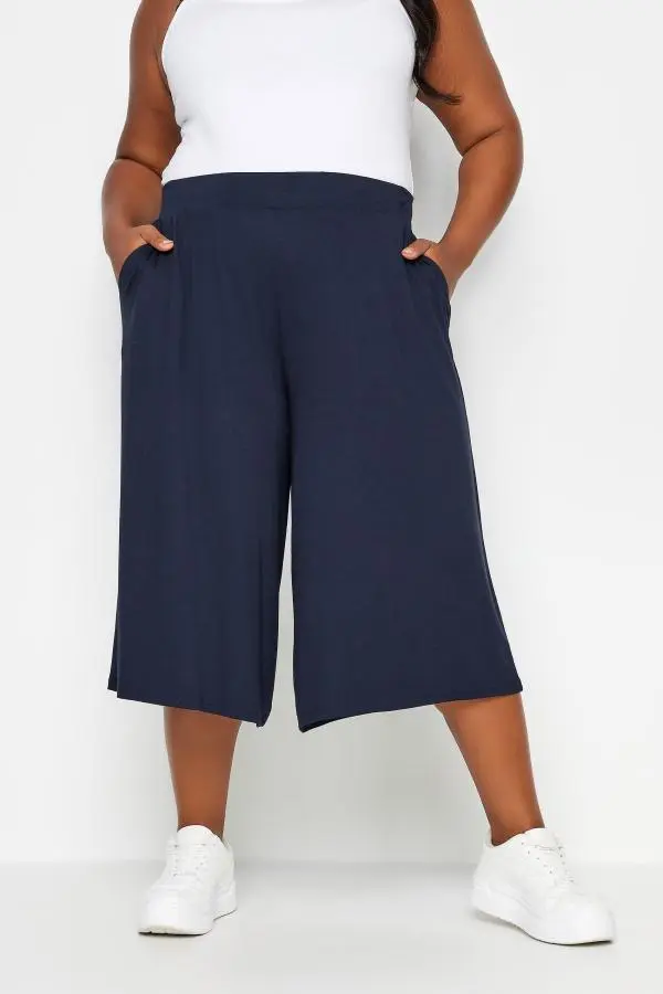 Yours Plus Size Navy Blue Culottes Size 26-28