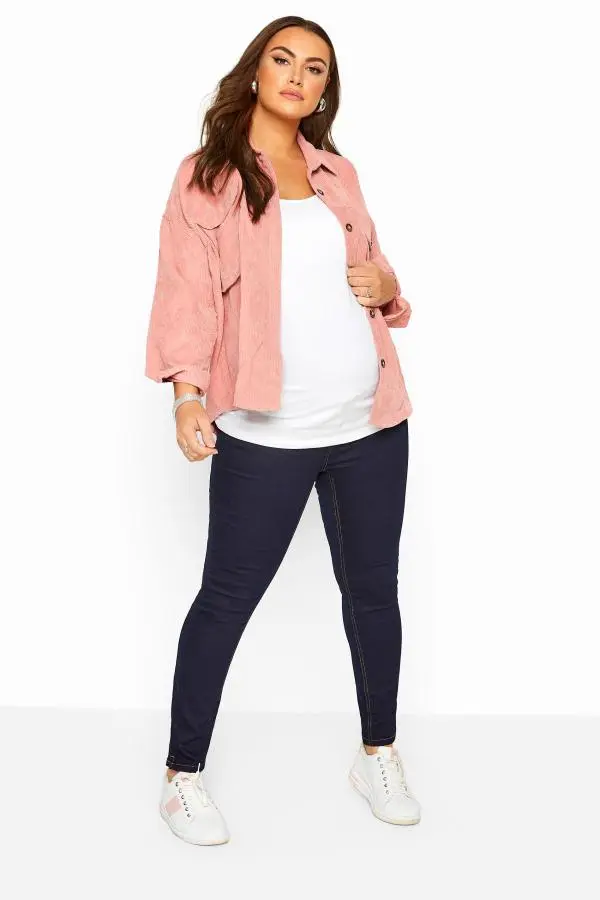 Bump It Up Maternity Indigo Blue Skinny Jeans With Comfort Panel Size Short > 26