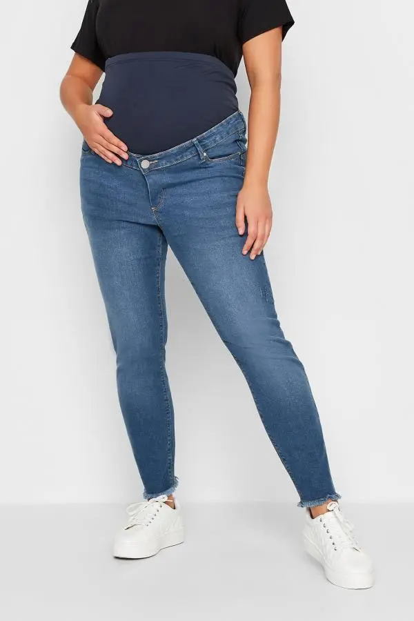 Bump It Up Maternity Plus Size Blue Push Up Ava Jeans Size Short > 30-32