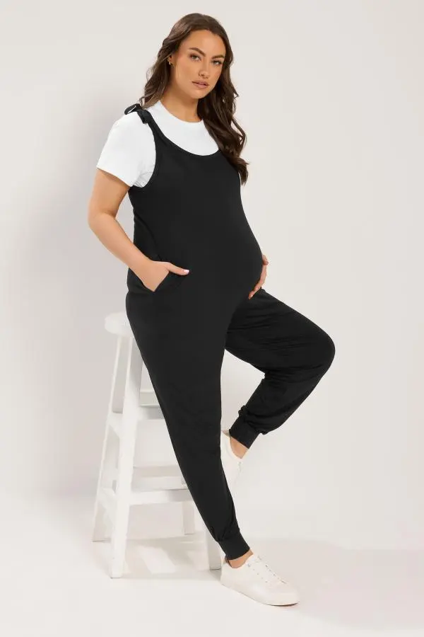 Bump It Up Maternity Curve Black Oversized Jumpsuit Size 22