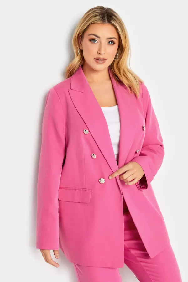 Yours Curve Pink Military Blazer, Women's Curve & Plus Size, Yours