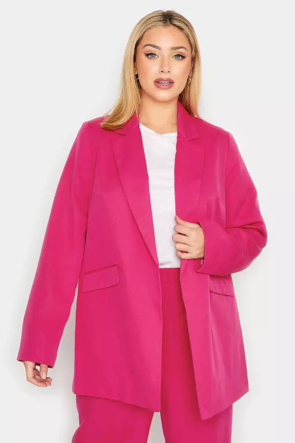 Yours Curve Pink Tailored Blazer, Women's Curve & Plus Size, Yours