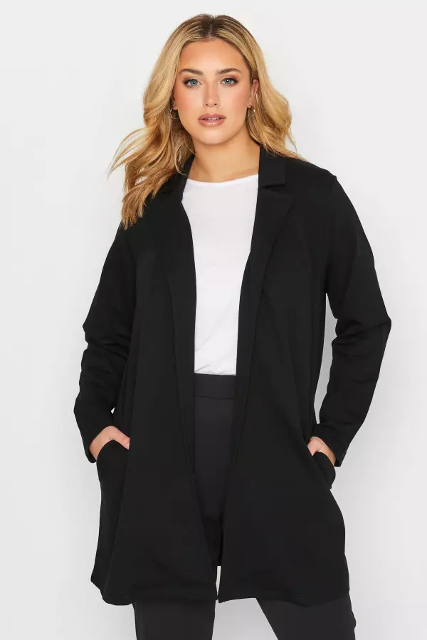 Women's black blazer jacket plus size cheap