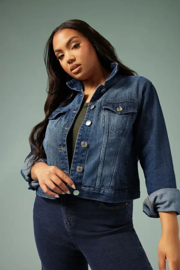 Yours Plus Size Indigo Blue Denim Jacket Size 26-28