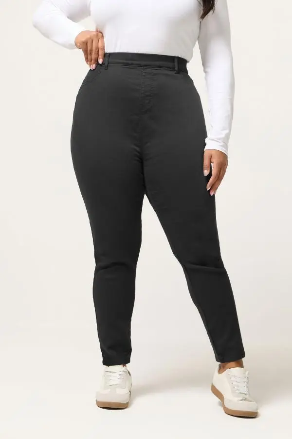 Yours Plus Size Grey Stretch Pull On Grace Jeggings Size 14