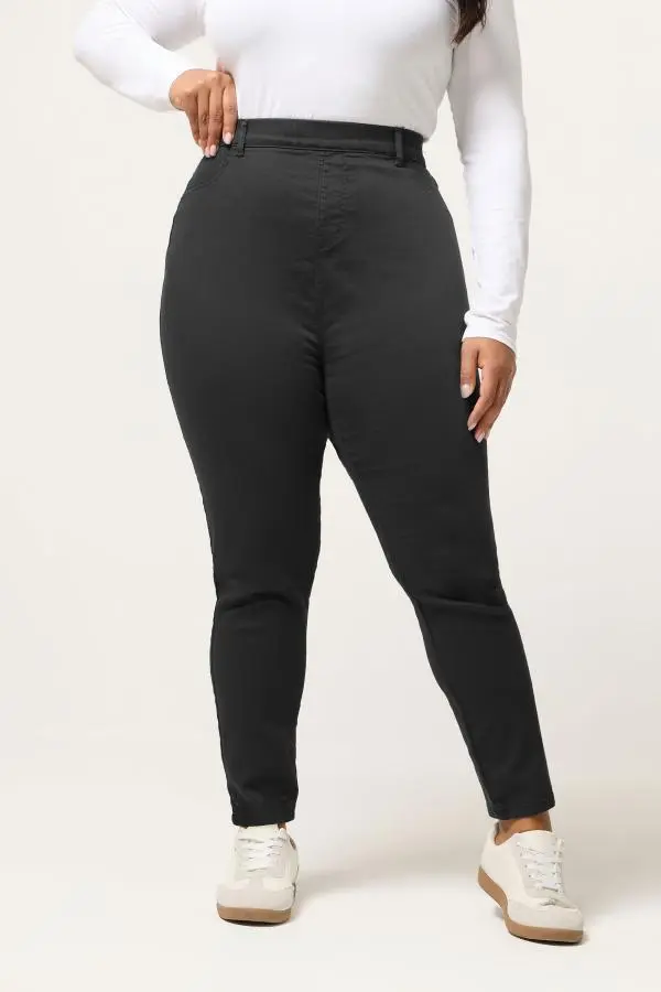 Yours Plus Size Grey Stretch Pull On Grace Jeggings Size 28