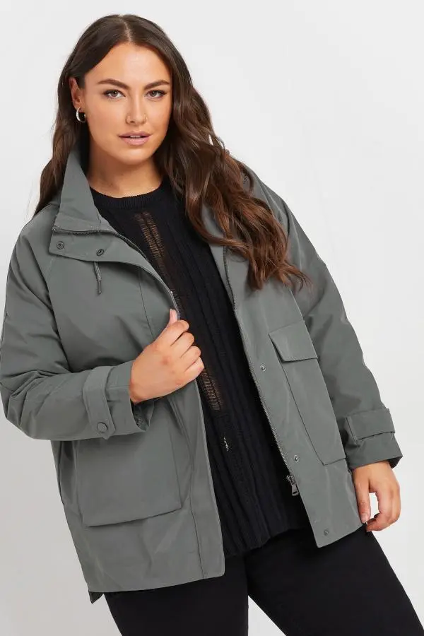 Yours Plus Size Charcoal Grey Raglan Lightweight Jacket Size 22-24