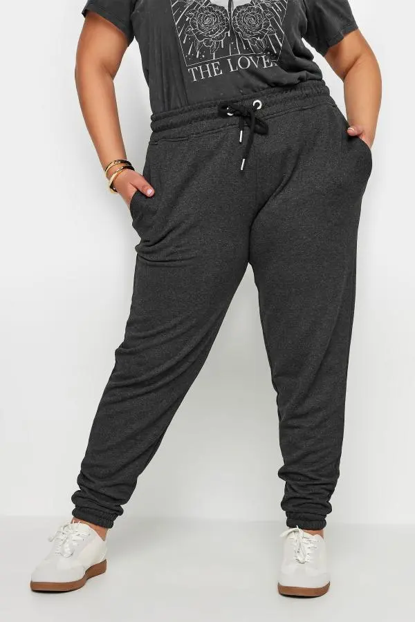Yours Plus Size Charcoal Grey Elasticated Joggers Size 22-24