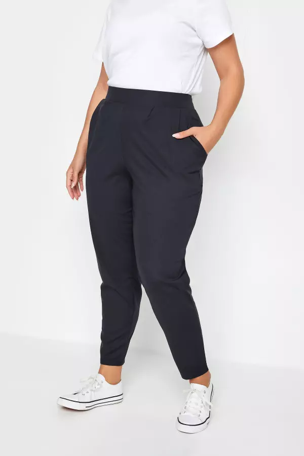 Yours Curve Navy Blue Stretch Joggers, Women's Curve & Plus Size, Yours