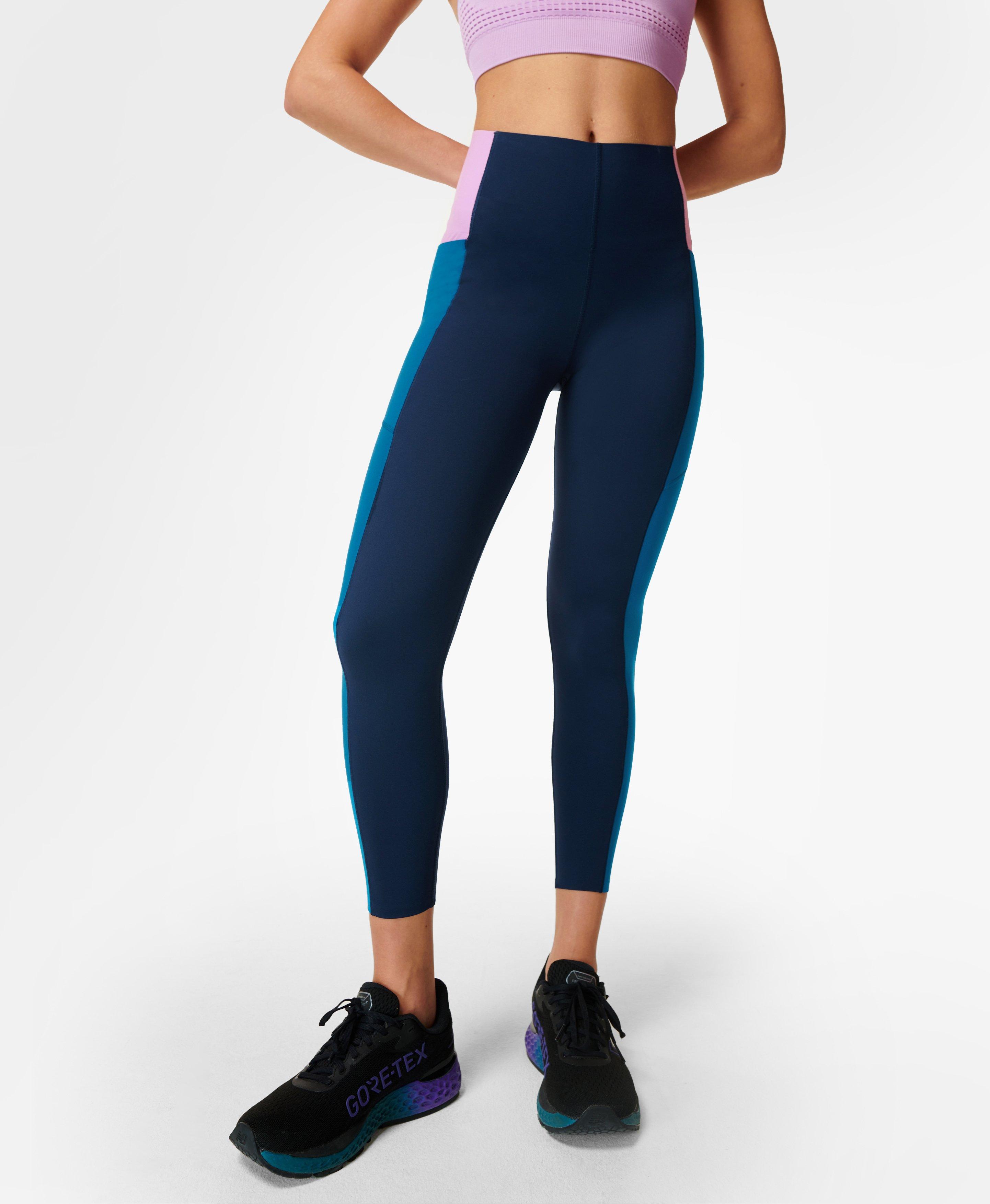 Pockets For Women - Sweaty Betty Power Block High-Waisted 7/8 Gym Leggings,  Blue, Women's