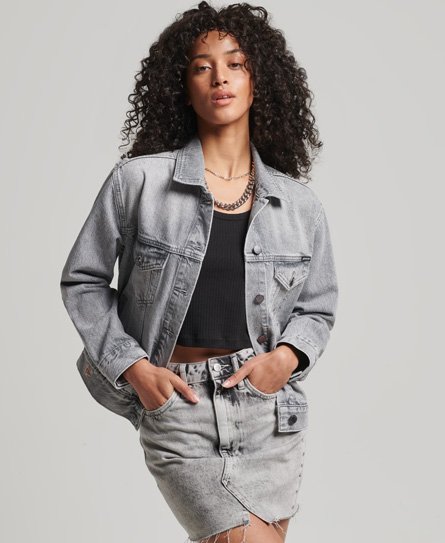 Superdry ladies grey coat sale