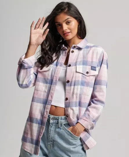 Superdry Women's Vintage Check Overshirt Pink / Pink Twill Check - 