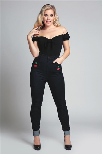 Collectif Mainline Becca Cherry Jeans 