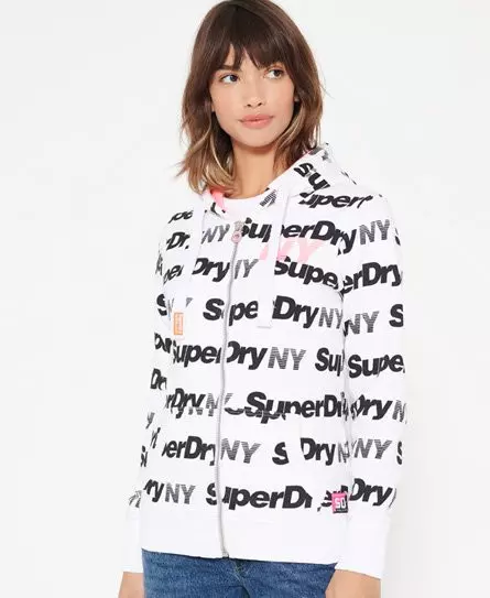 Superdry NY Mono All Over Print Zip Hoodie