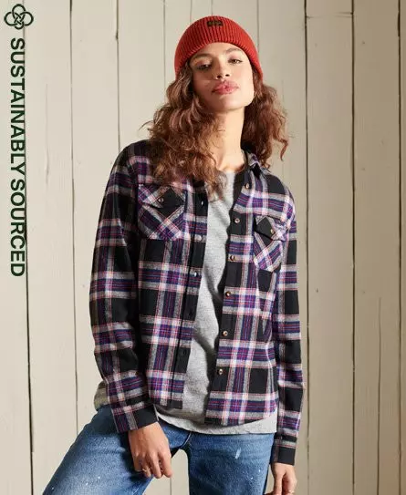 Superdry Women's Organic Cotton Classic Lumberjack Shirt Navy / Hatton Check Navy - 