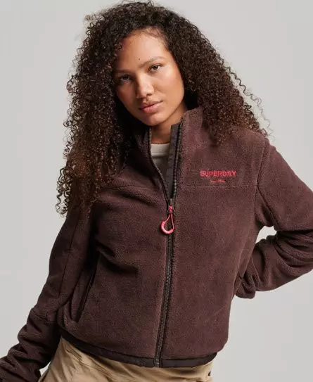 Superdry Women's Fleece Trekker Jacket Brown / Dark Oak Brown - 