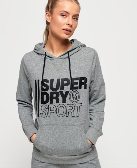 Pockets For Women - Superdry Women's Core Sport Overhead Hoodie Grey / Grey  Marl 