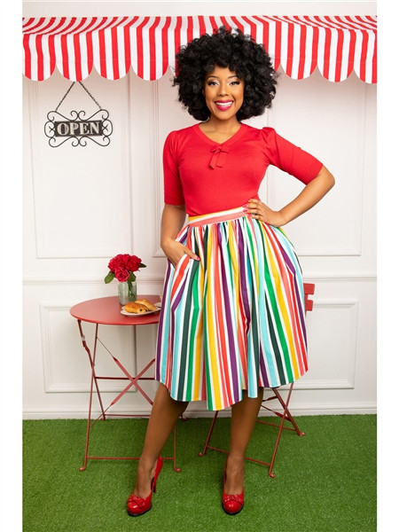 Collectif Loves Top Vintage Jasmine Tutti Frutti Swing Skirt 
