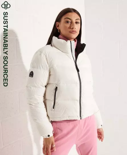 Superdry Women's Luxe Alpine Down Padded Jacket White - 