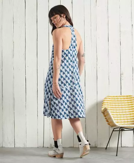 Superdry Women's Dry Printed Shift Dress Blue / Blue Block Print - 